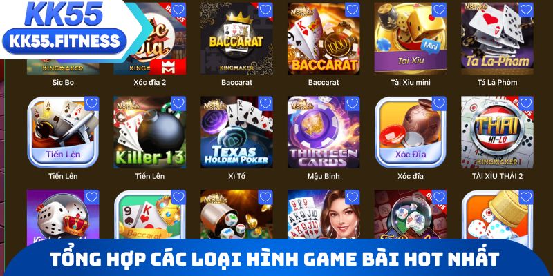 Tổng hợp các loại hình game bài hot nhất tại hệ thống